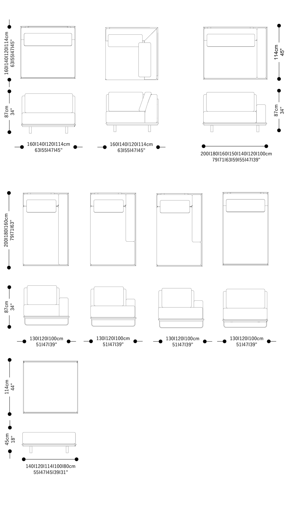 Image of the complete dimensions of the product